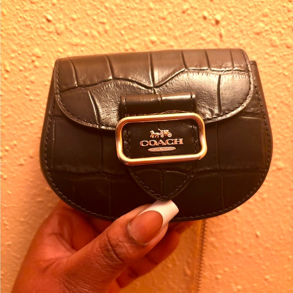 Coach Black Mini Bag with Gold Accents